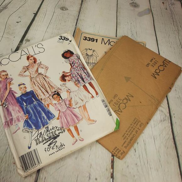 McCall's Sewing Pattern 3391 Fashion Basics for Kids Girl's Dresses Size 7 - Picture 7 of 7